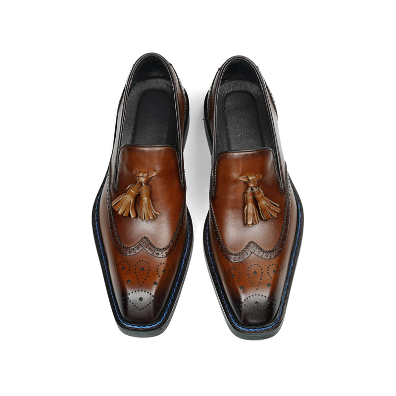 Veltique Snakara Tassel Dress Loafers