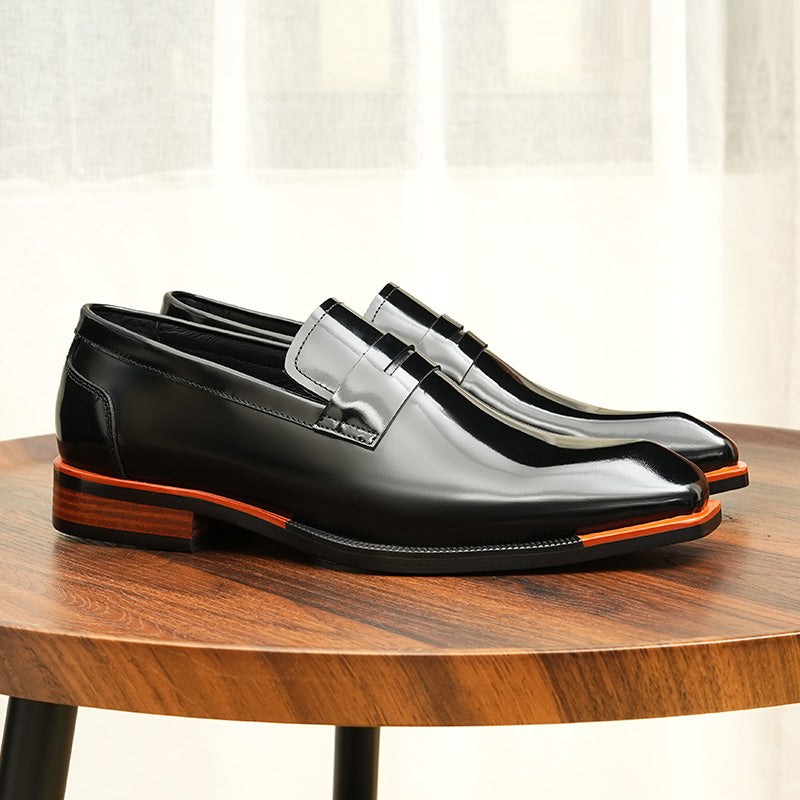 Aurastyle Ebonique Croc Leather Brogues