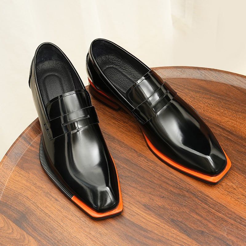 Aurastyle Ebonique Croc Leather Brogues