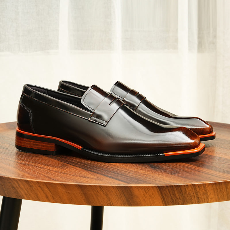 Aurastyle Ebonique Croc Leather Brogues