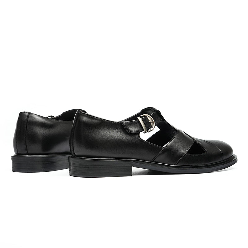 Dracavant Chic Buckle Leather Sandals