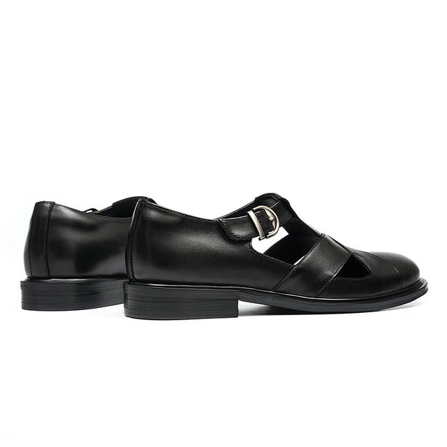 Dracavant Chic Buckle Leather Sandals