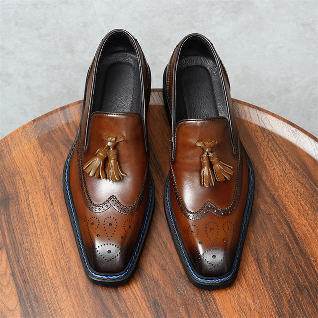 Veltique Snakara Tassel Dress Loafers