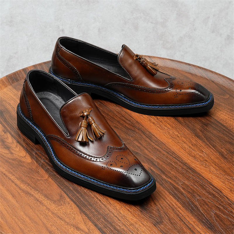 Veltique Snakara Tassel Dress Loafers