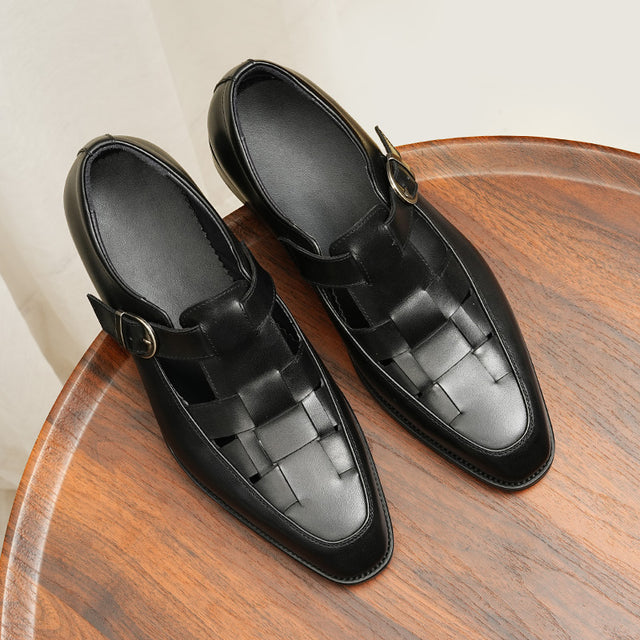 Viprano Chic Buckle Leather Sandals