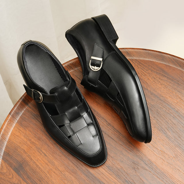 Viprano Chic Buckle Leather Sandals