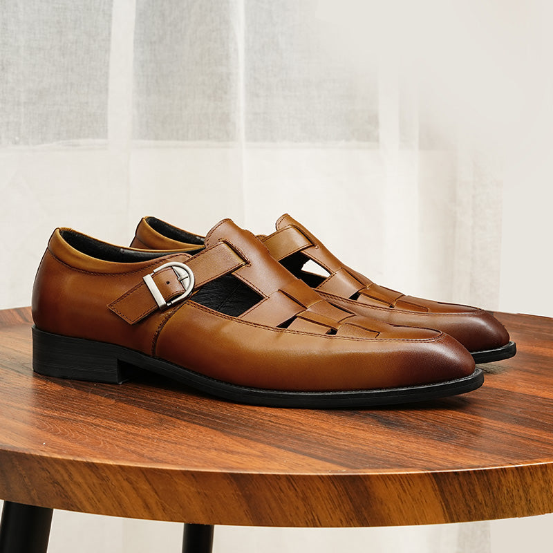 Viprano Chic Buckle Leather Sandals