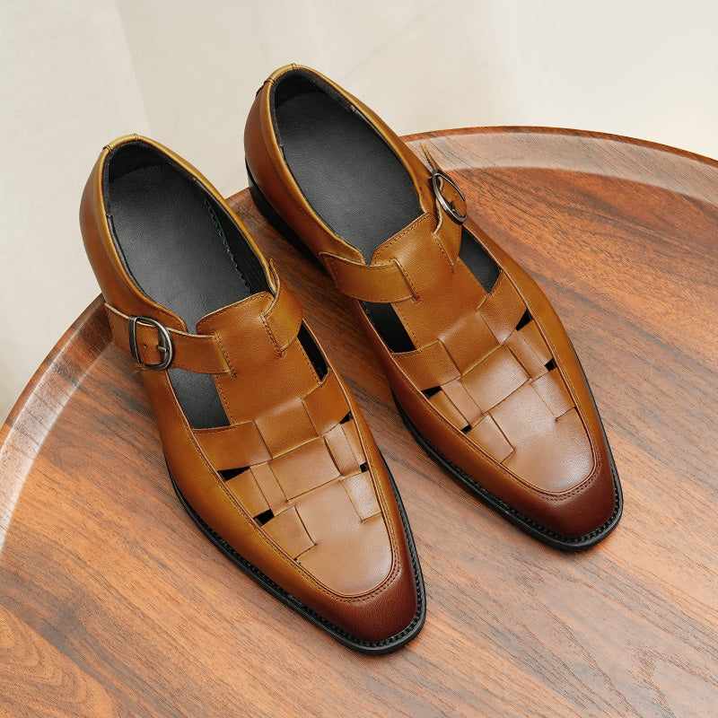 Viprano Chic Buckle Leather Sandals