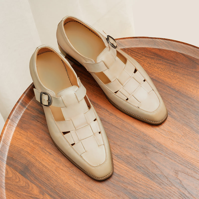 Viprano Chic Buckle Leather Sandals