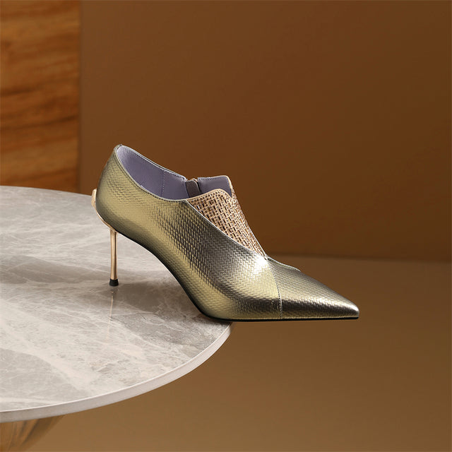 Opulessa Exotic Leather Pointed Toe Heels