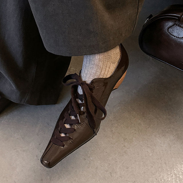 Aurastyle LuxeLeather Exotic Square Toe Shoes