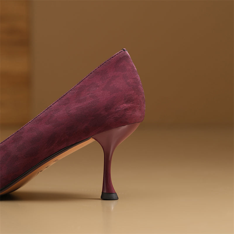Viprano Glam Square Toe Metal Heel Pumps