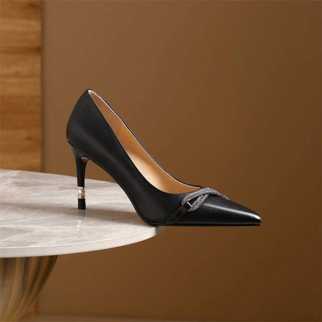 AlliChic Serpatura Exotic Leather High Heels