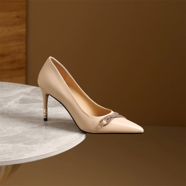 AlliChic Serpatura Exotic Leather High Heels