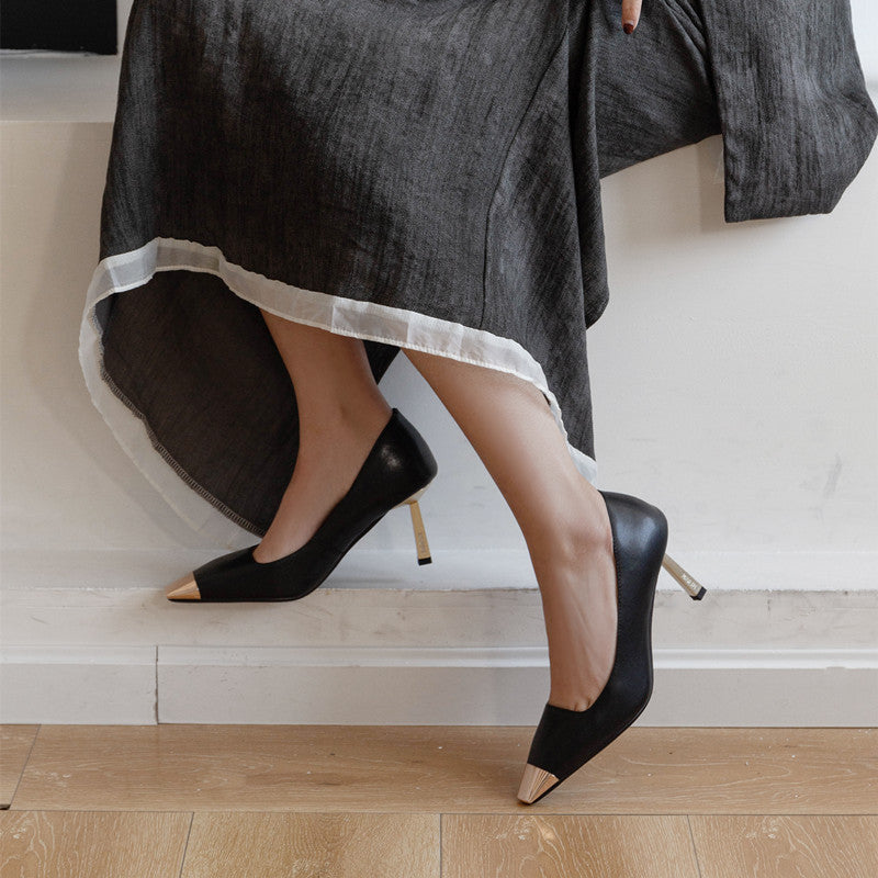 Exoticade CrocoGlam Square Toe Metal Pumps