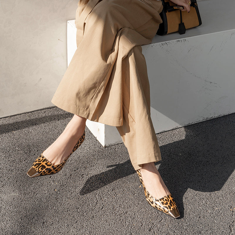 Exoticade CrocoGlam Square Toe Metal Pumps