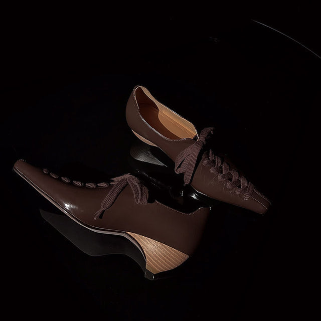 Aurastyle LuxeLeather Exotic Square Toe Shoes