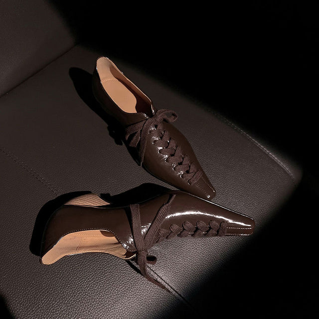 Aurastyle LuxeLeather Exotic Square Toe Shoes