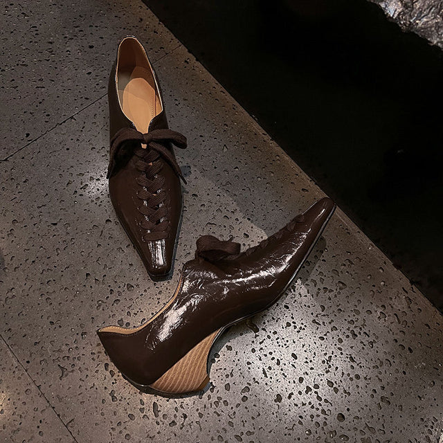 Aurastyle LuxeLeather Exotic Square Toe Shoes