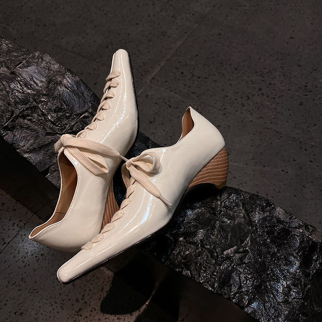 Aurastyle LuxeLeather Exotic Square Toe Shoes