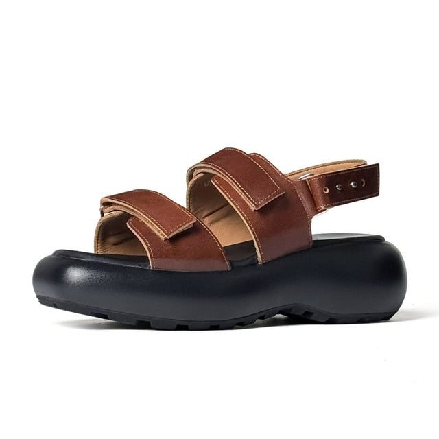 Celestova Chic Buckle Leather Sandals