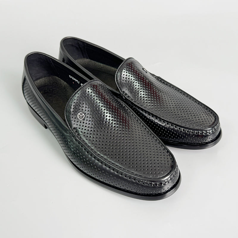 Veltique Glide Croc-textured Loafers