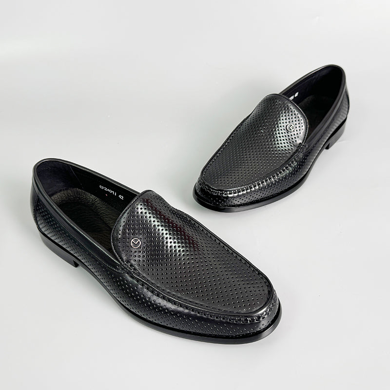Veltique Glide Croc-textured Loafers