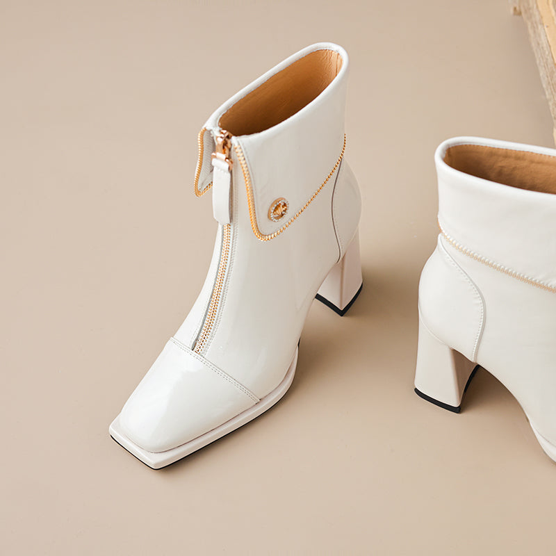 Veltique Elegance Zip Booties