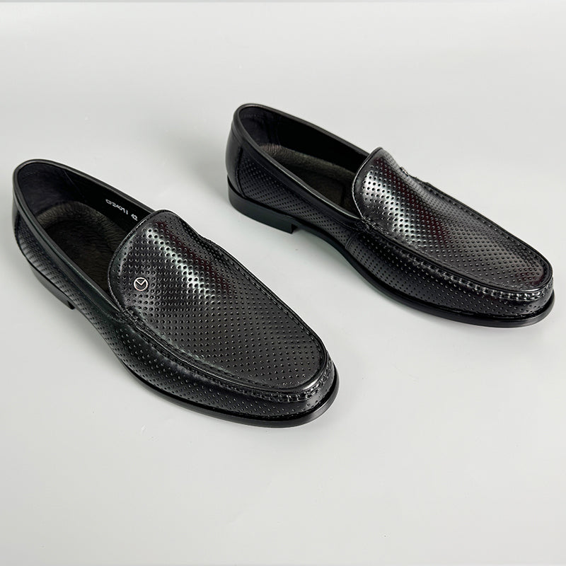 Veltique Glide Croc-textured Loafers