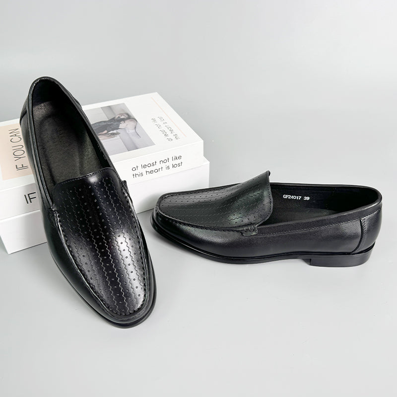 Veltique Glide Croc-textured Loafers