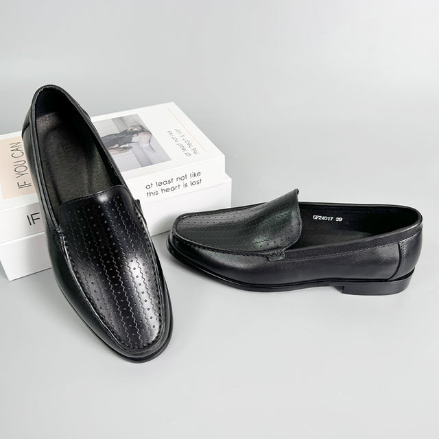 Veltique Glide Croc-textured Loafers