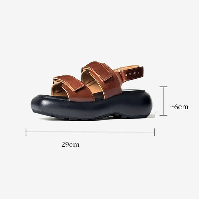 Celestova Chic Buckle Leather Sandals