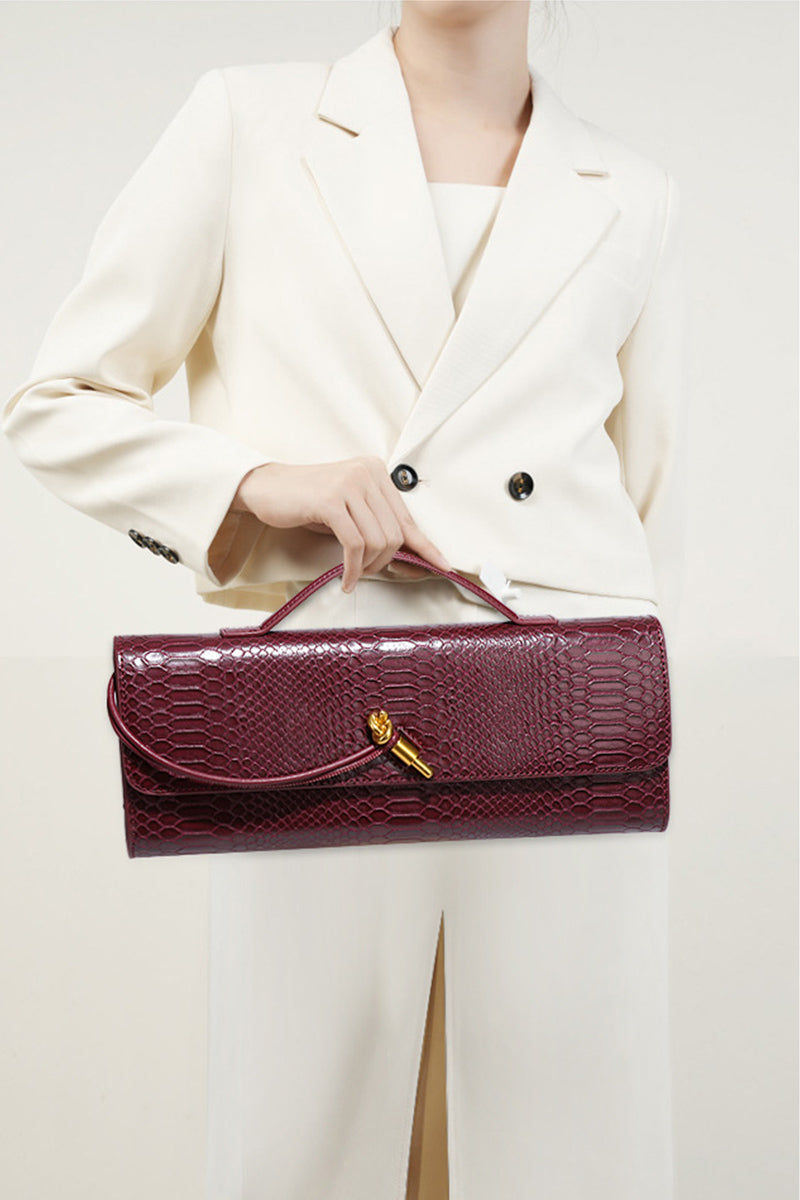 Serpatura Snake Pattern Event Clutch Purse