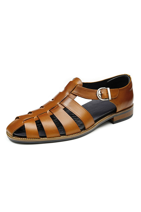Exoticade Chic Buckle Leather Sandals