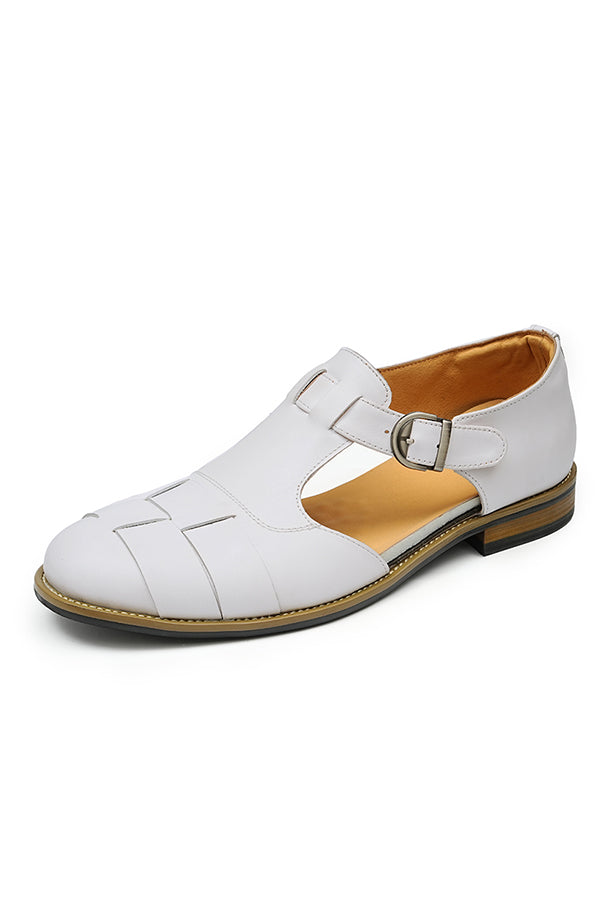 Celestova Chic Buckle Leather Sandals