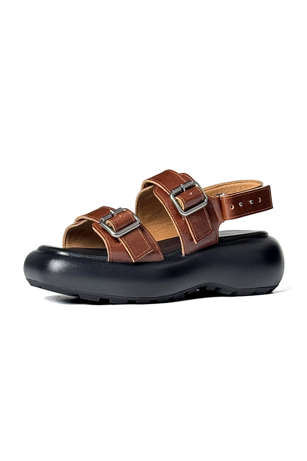 Exoticade Chic Buckle Leather Sandals