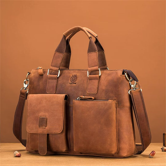 Distinguished Square Leather Holdall