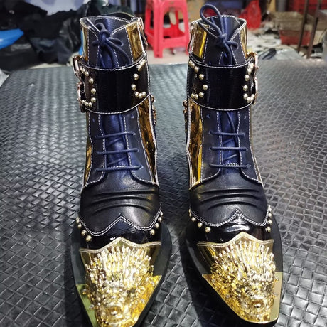 Elegant Men's Pointed-Toe Leather Boots