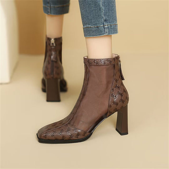 Veltique Croc Ankle Boots