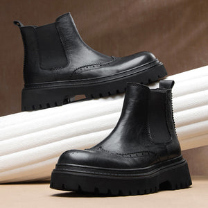 ClassicCow Leather Slip-on Luxury Ankle Boots