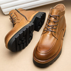 Elegant Cowhide Vintage Lace Up Classic Martin Boots