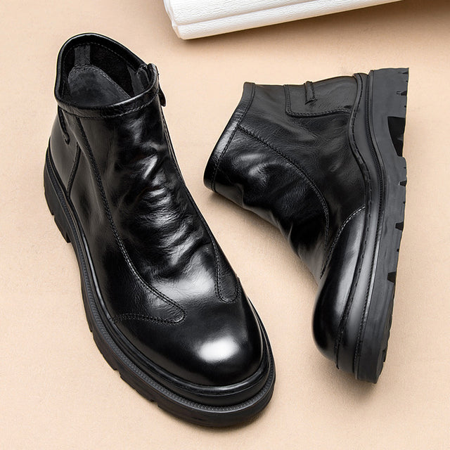 Luxleather Slip-On Ankle Boots