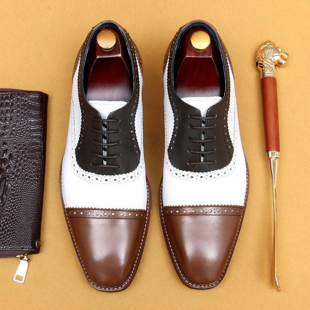 Elegant Carved British Leather Formal Shoes