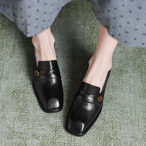 Sophisticated Cow Leather Heels Loafers