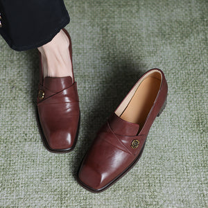 Sophisticated Cow Leather Heels Loafers