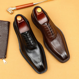 Elegant Carved British Leather Office Shoes