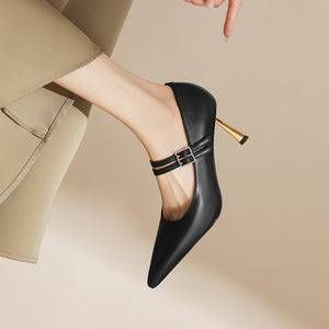 Chic Embossed Pointed Toe Slip-on Pumps