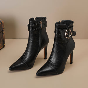 Luxury Leather Pointed Toe Tall Boots