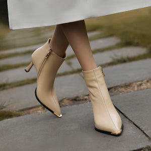 Luxury Leather Pointed Toe Tall Boots