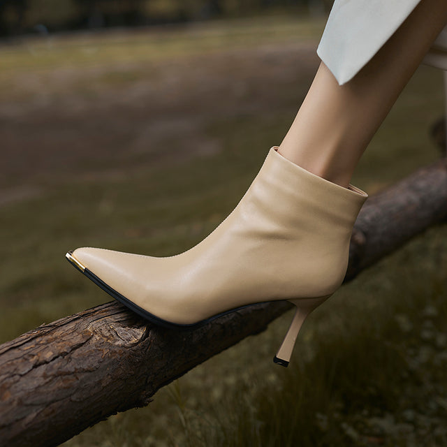 Luxury Leather Pointed Toe Tall Boots